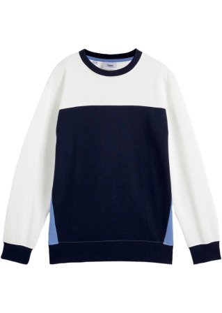 Jungen Sweatshirt, Colourblock in blau von vorne - bpc bonprix collection