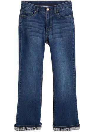 Mädchen Stretch-Thermojeans, BOOTCUT in blau von vorne - John Baner JEANSWEAR