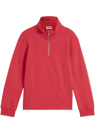 Mädchen Sweatshirt mit Stehkragen aus Bio-Baumwolle in rot von vorne - bpc bonprix collection