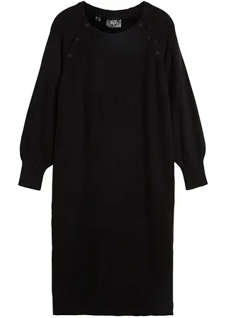 Umstandsstrickkleid / Stillstrickkleid in schwarz von vorne - bpc bonprix collection