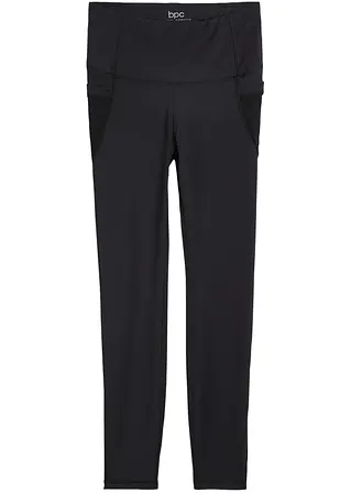 Shaping Sport-Leggings mit Mesh-Einsätzen, schnelltrocknend in schwarz von vorne - bonprix