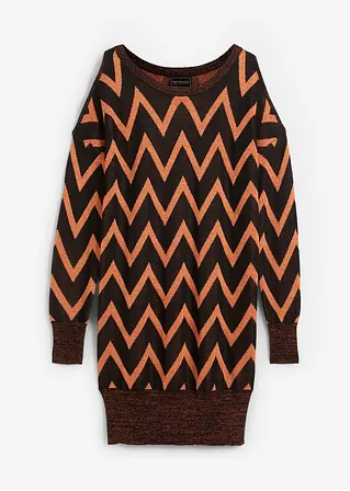 Long-Pullover mit Cut Outs in schwarz von vorne - bpc selection