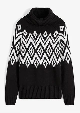 Norweger-Pullover in schwarz von vorne - BODYFLIRT