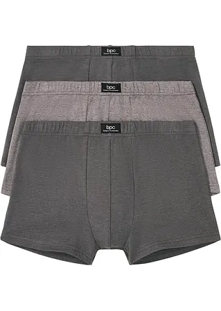 Boxershorts eng (3er Pack) in grau von vorne - bonprix