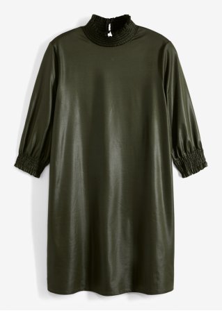 Lederimitat-Kleid in grün von vorne - RAINBOW