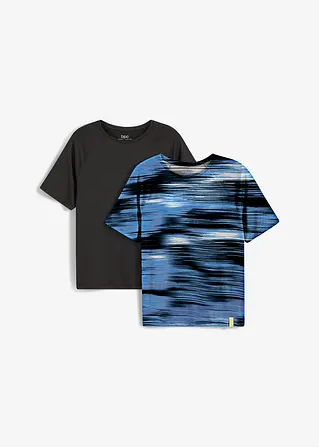 Funktions-T-Shirt  (2er Pack) in blau von vorne - bpc bonprix collection