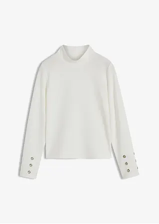 Langarmshirt in weiß von vorne - BODYFLIRT boutique