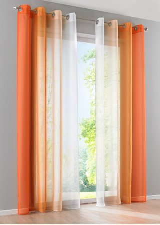 Gardinen mit recyceltem Polyester und Farbverlauf (2er Pack) in orange - bpc living bonprix collection