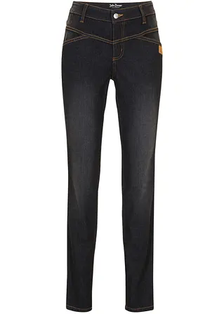 Ultra-Soft-Jeans, Skinny in schwarz von vorne - John Baner JEANSWEAR