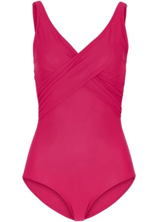 Shape Badeanzug mittlere Formkraft in pink von vorne - bpc bonprix collection