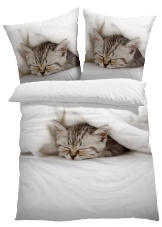 Wendebettwäsche mit Katze in weiß - bpc living bonprix collection