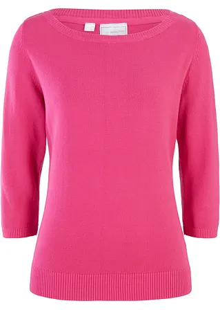 Pullover, 3/4-Arm in pink von vorne - bonprix