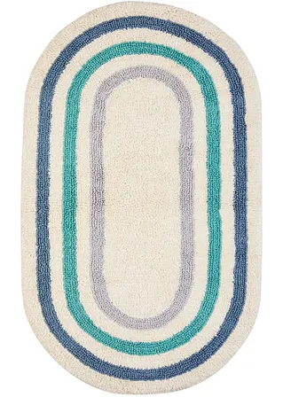 Ovale Badematte mit Streifen- Design in blau - bpc living bonprix collection