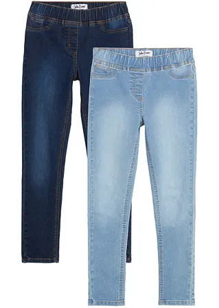 Jeggings  Mid Waist (2er Pack) in blau von vorne - bonprix
