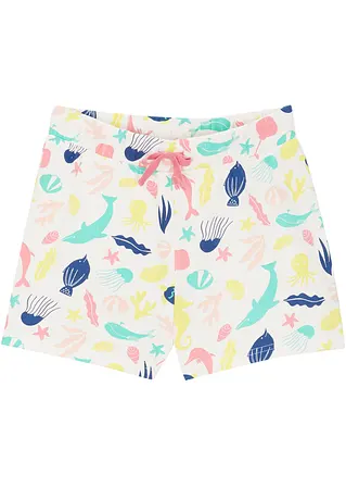 Mädchen Sweat-Shorts in weiß von vorne - bpc bonprix collection