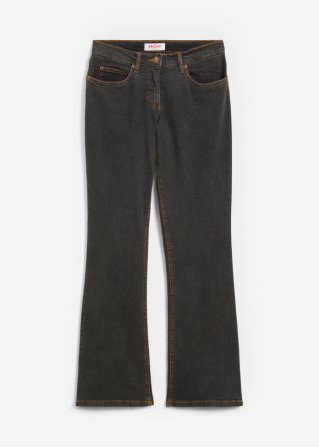 Bootcut Jeans High Waist, Stretch  in schwarz von vorne - John Baner JEANSWEAR