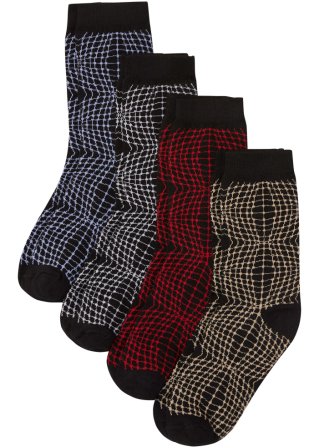 Socken (4er Pack) mit Bio-Baumwolle in schwarz von vorne - bpc bonprix collection