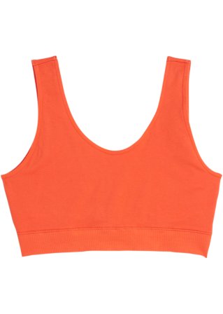 Seamless Sport-BH mit leichtem Halt in orange von vorne - bpc bonprix collection - Nice Size