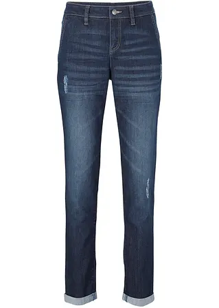 Komfort-Stretch-Boyfriend-Jeans in blau von vorne - bonprix