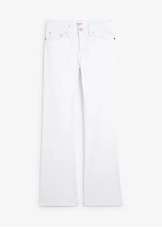 Bootcut Jeans Mid Waist, Stretch in weiß von vorne - bonprix