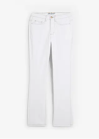 Straight Jeans Mid Waist, Stretch in weiß von vorne - bonprix