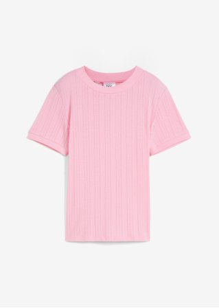 Pointelle-Shirt in rosa von vorne - bpc bonprix collection