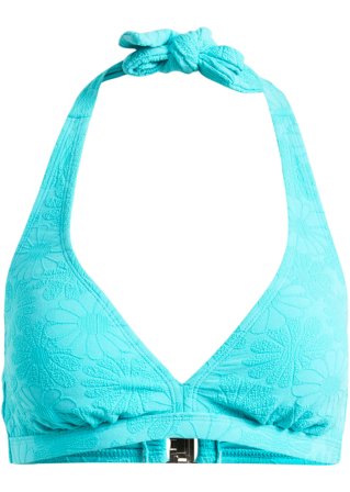 Neckholder Bikini Oberteil in blau von vorne - bpc bonprix collection