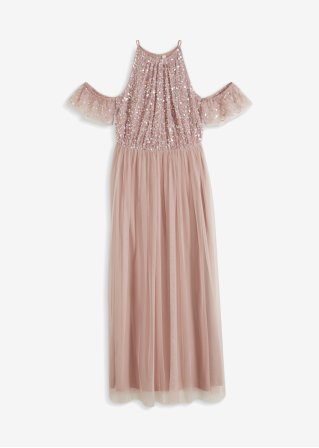 Kleid mit Pailletten  in rosa von vorne - BODYFLIRT boutique