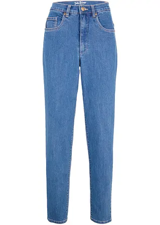Mom Jeans High Waist, Stretch in blau von vorne - bonprix