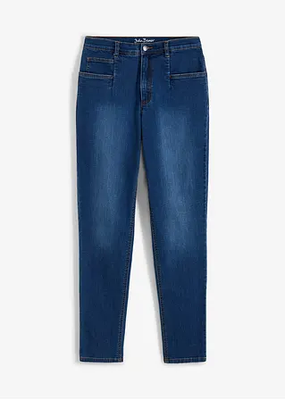 Mom Jeans High Waist, Stretch in blau von vorne - bonprix