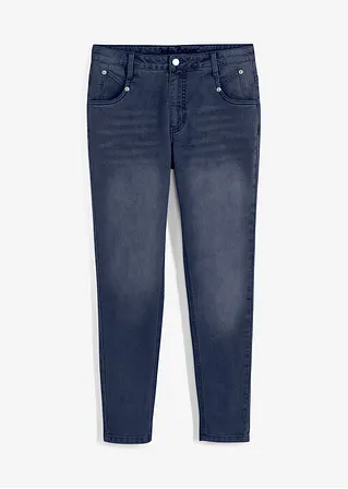 Slim Jeans Mid Waist, cropped in blau von vorne - John Baner JEANSWEAR