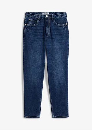 Mom Jeans High Waist, cropped in blau von vorne - bonprix