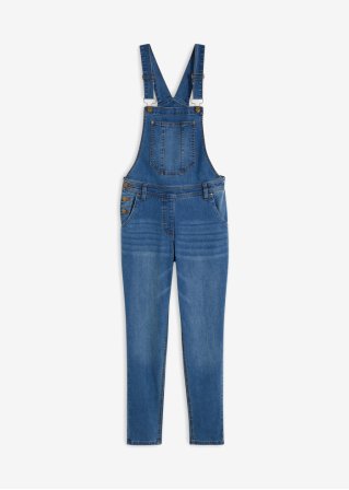 Jeans-Latzhose, bequem geschnitten in blau von vorne - bpc bonprix collection