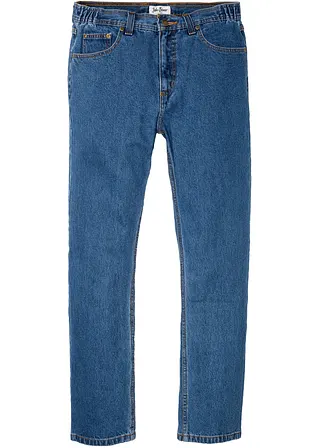 Classic Fit Jeans mit seitlichem Dehnbund, Straight in blau von vorne - bonprix