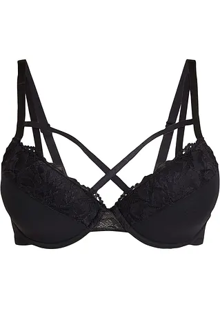 Schalen BH mit Bügel in schwarz von vorne - BODYFLIRT