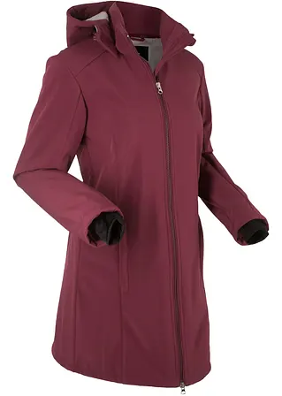 Funktions-Softshell-Longjacke mit Teddyfleece in rot von vorne - bpc bonprix collection