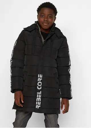 Jungen Winterparka mit Kapuze in schwarz von vorne (im Anschnitt) - bpc bonprix collection