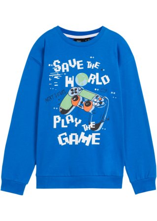 Jungen Sweatshirt aus Bio-Baumwolle in blau von vorne - bpc bonprix collection