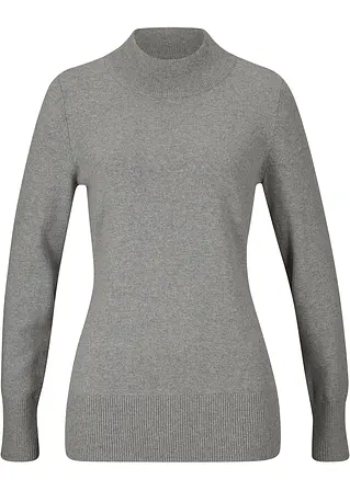 bpc bonprix collection Basic Pullover mit Stehkragen mit recycelter Baumwolle