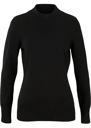 bpc bonprix collection Basic Pullover mit Stehkragen mit recycelter Baumwolle