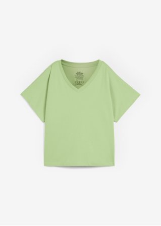 Essential Boxy-Shirt aus schwerer Baumwollqualität  in grün von vorne - bonprix PREMIUM