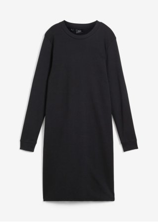 Shirtkleid in A-Line aus schwerer Bio-Baumwolle, knieumspielend  in schwarz von vorne - bpc bonprix collection