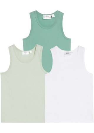 Jungen Unterhemd (3er Pack) in weiß von vorne - bpc bonprix collection