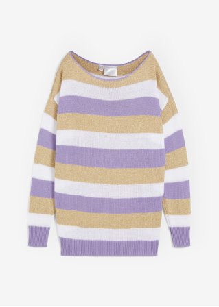 Pullover mit Lurex in lila von vorne - bpc selection