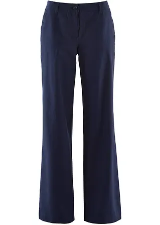Webhose mit Leinen und Bequembund in blau von vorne - bonprix