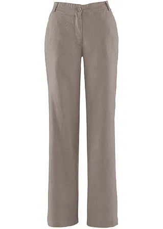 Webhose mit Leinen und Bequembund in braun - bonprix