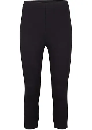 Capri-Leggings mit Komfortbund in schwarz von vorne - bonprix