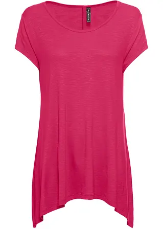 Shirt in asymmetrischer Länge in pink von vorne - bonprix