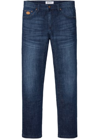 Classic Fit Stretch-Jeans mit verstärktem Schritt, Tapered in blau von vorne - John Baner JEANSWEAR