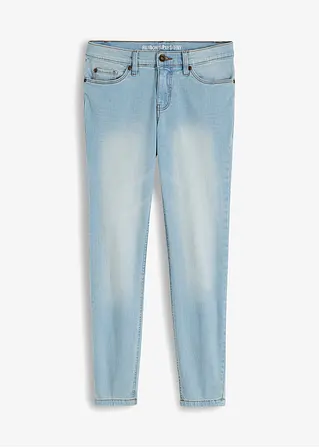 Super-Skinny-Jeans verkürzt in blau von vorne - bonprix